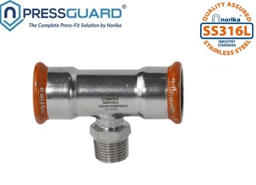 keluli tahan karat 316L press-fit MI tee